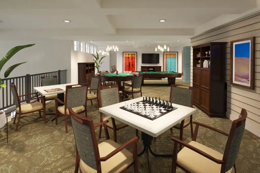 Game Room and Activity Area at Charter Senior Living of Brookfield