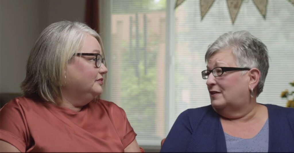 Charter Senior Living of Brookfield Video Thumbnail Senior Living Resident and Daughter looking at each other
