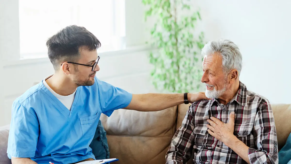 occupational therapist with senior patient